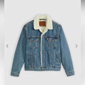 Levi's Blue Denim Sherpa Jacket